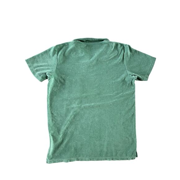 Universal Works Men’s Vacation Polo Lightweight Terry Green Size XL - Picture 2 of 5